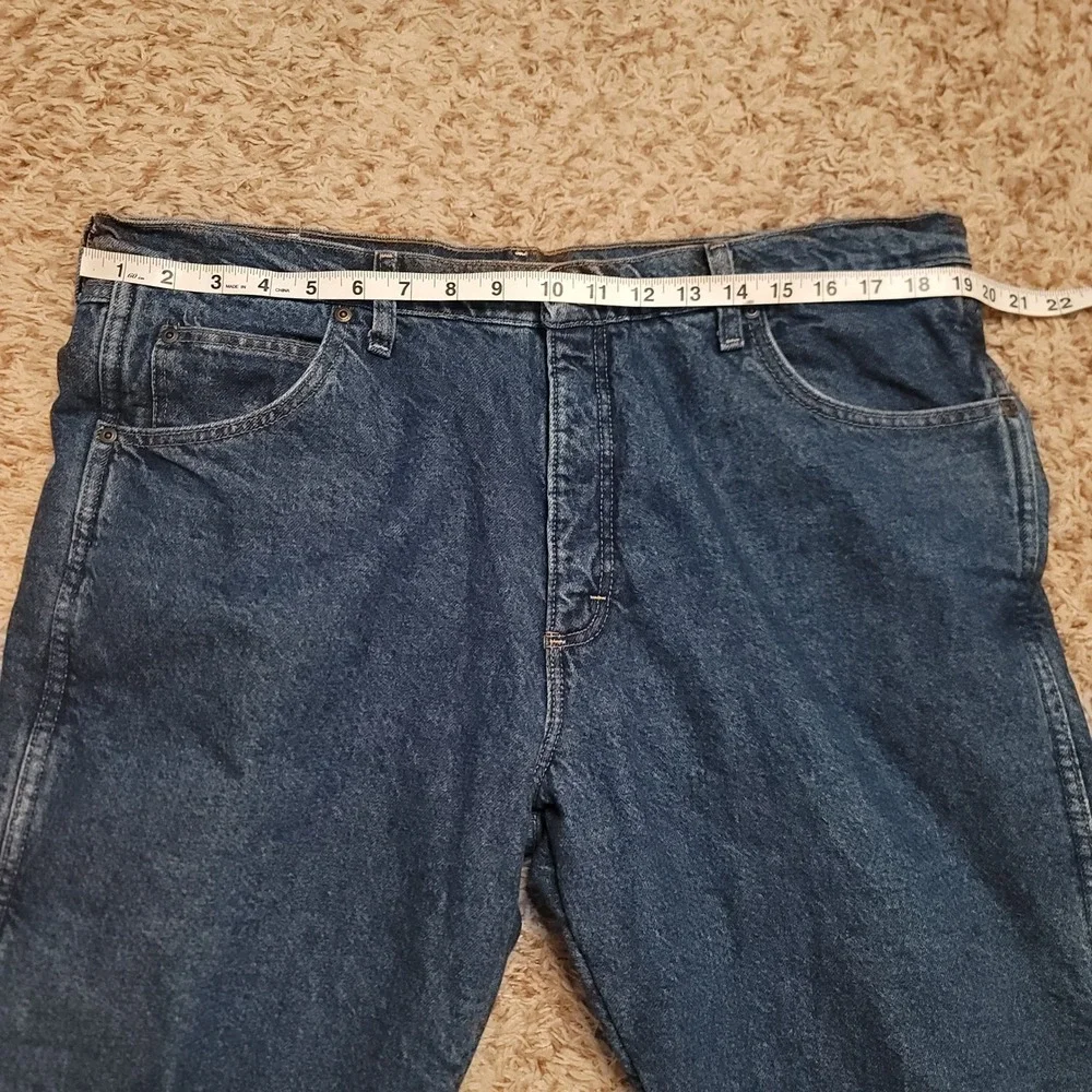 Wrangler Rugged Wear Jeans Mens‎ 38x30 Blue Quilted Red Lined Insulated Denim